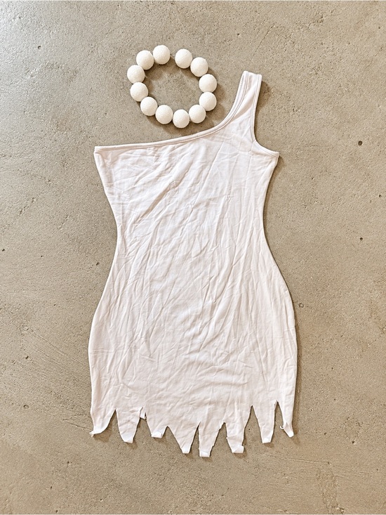 Dresses & Skirts - Wilma Flintstone Costume White One-Shoulder Mini Dress